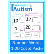 Number Words 1-20 Cut & Paste Worksheets